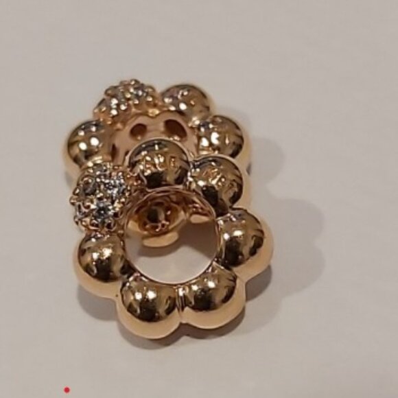 2 Pandora *Retired* Rose Polished and Pave Spacers with Clear Zirconia 788310CZ - Picture 9 of 11